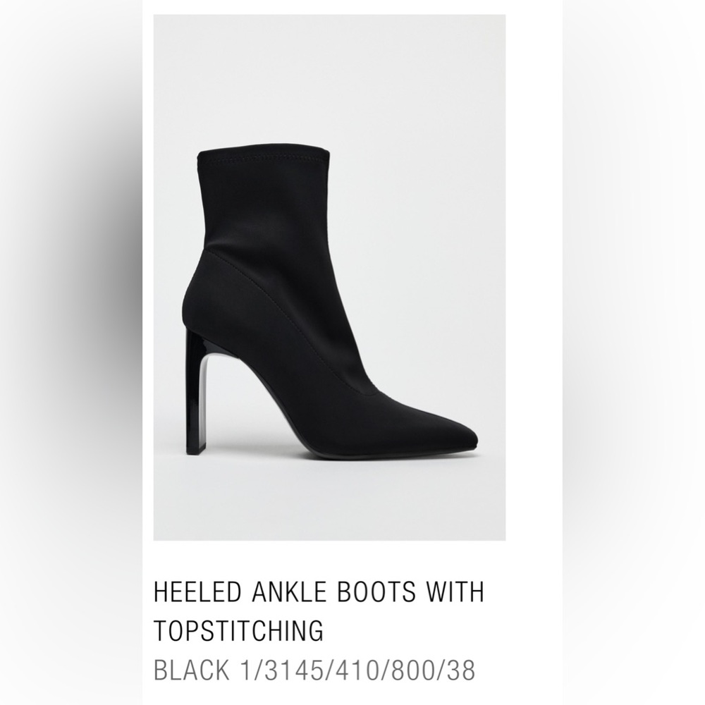 Zara LIKE NEW heeled ankle boots 7.5